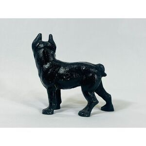 Vintage Cast Iron Boston Terrier Bank Antique Black